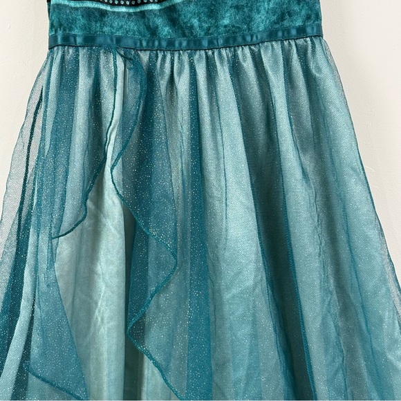Disney Frozen II Anna Dress Toddler Girls 4T Teal Princess Costume Excellent - Picture 6 of 8